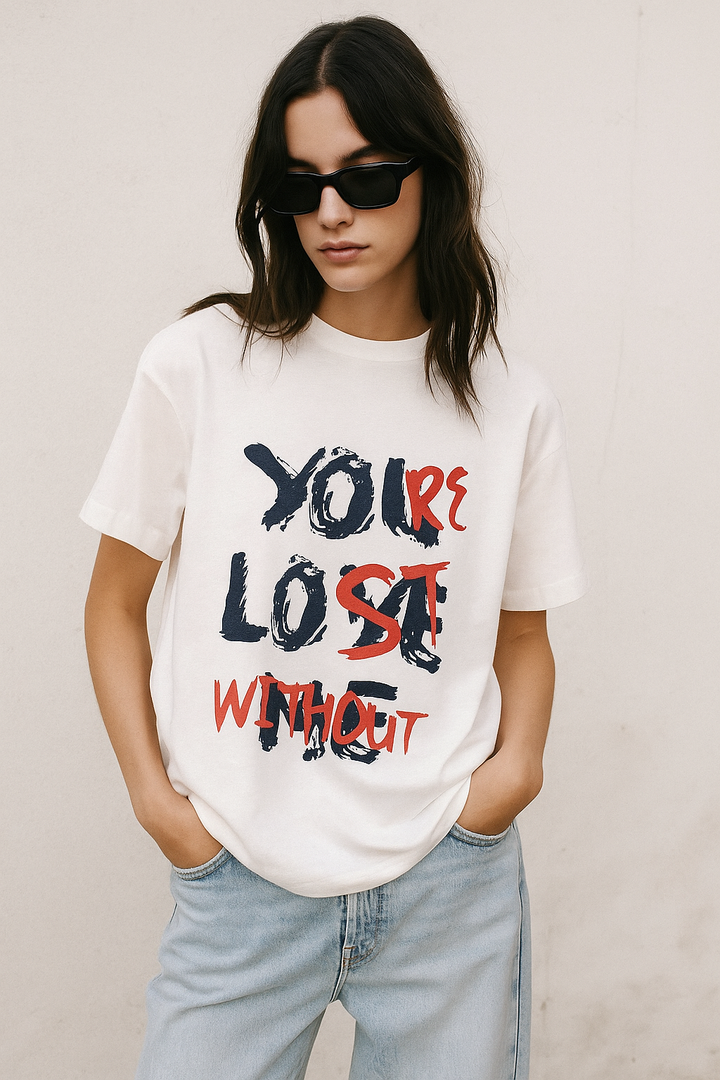 You Lose Without Oversized Tee – white