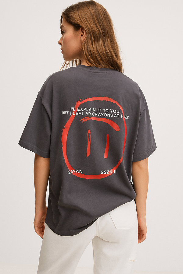 Unspoken Signals Tee in Charcoal Gray