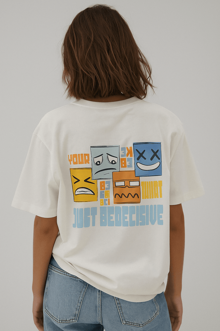 Mood Blocks Oversized Tee – White