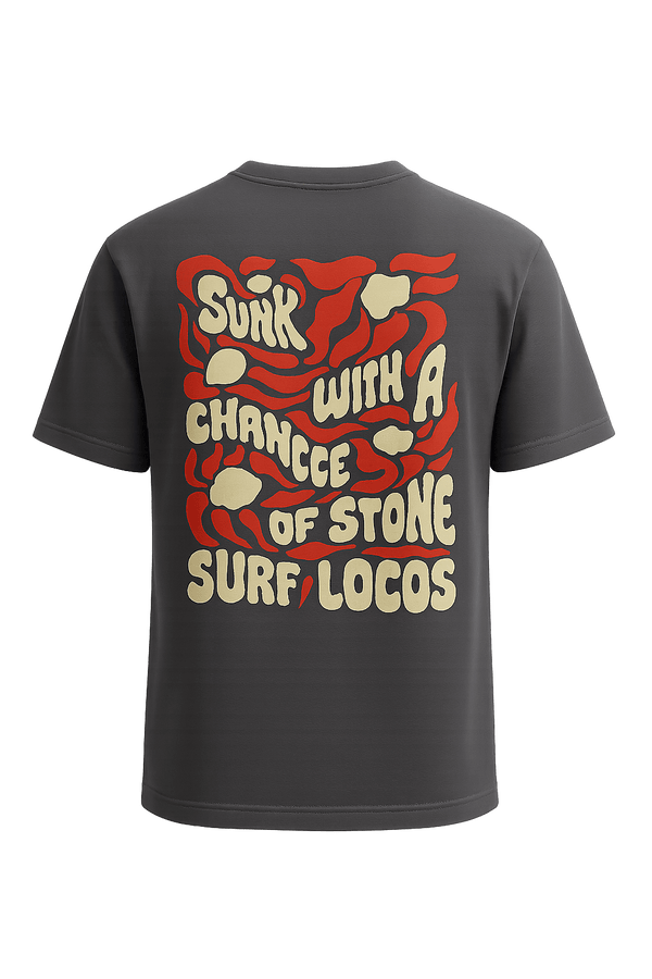 Wave Talk Oversized Tee – Charcoal Gray