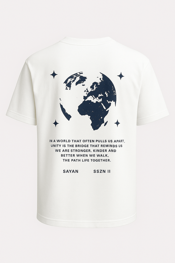 Unity Globe Oversized Tee – white