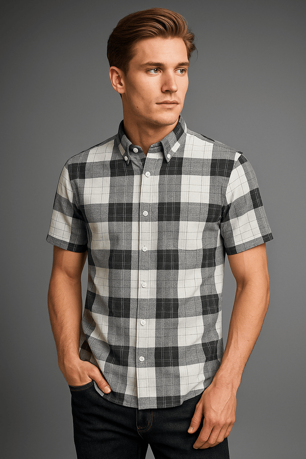 Monochrome Grid Shirt