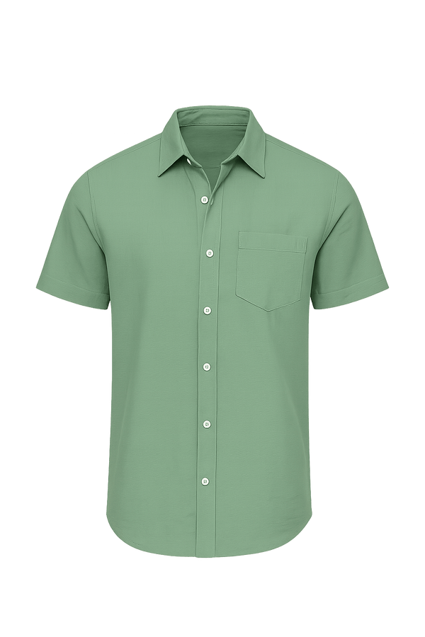 Coastline Cotton Shirt – Sage Green