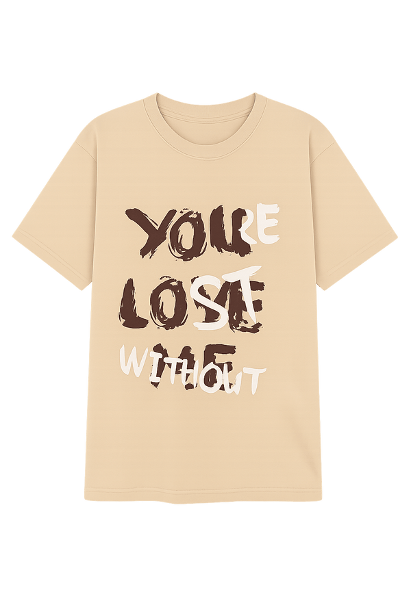 You Lose Without Oversized Tee in beige