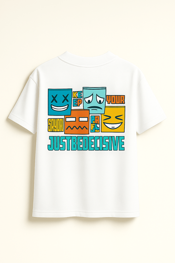 Mood Blocks Oversized Tee – White