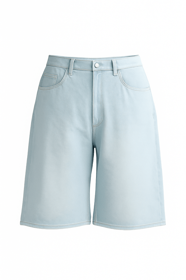 Icewash Blue Bermuda Shorts