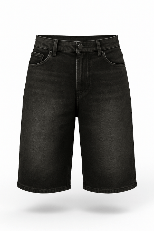 Eclipse Black Denim Shorts