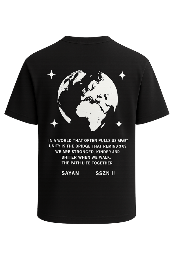 Unity Globe Oversized Tee – Black