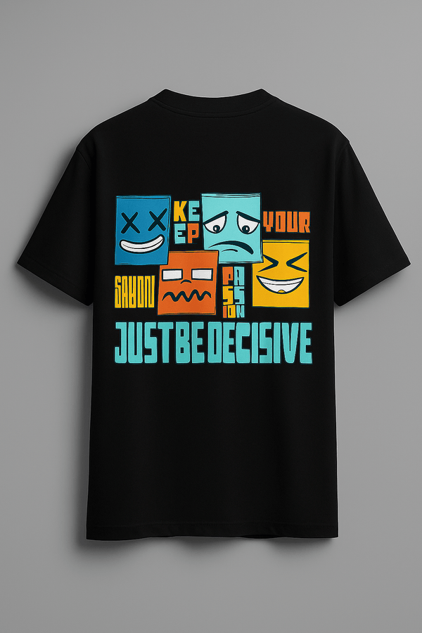 Mood Blocks Oversized Tee – Jet Black