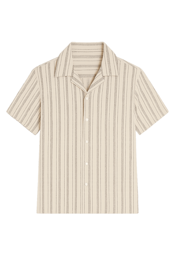 Coastal Stripes Linen shirt – Sand Beige