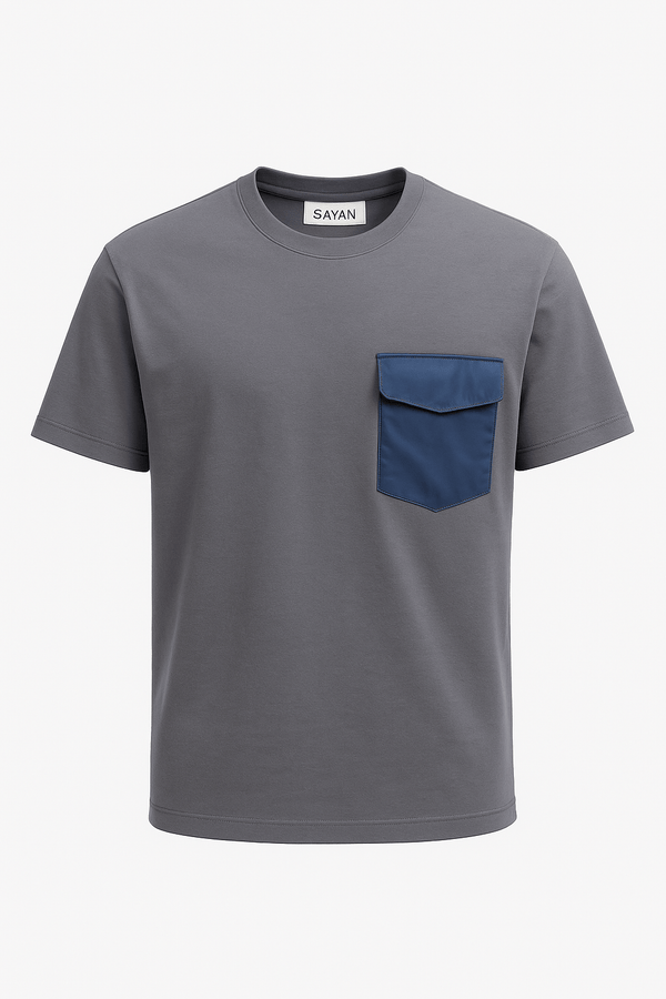 Utility Pocket Oversized Tee– gray