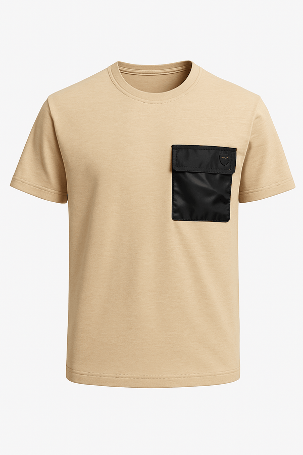 Utility Pocket Oversized Tee– beige