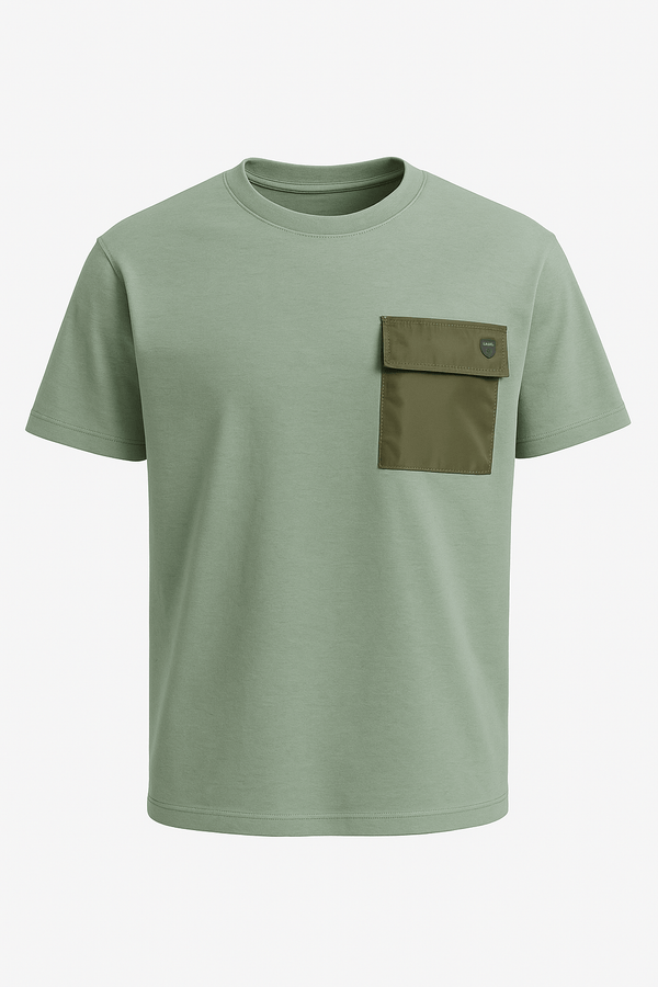 Utility Pocket Oversized Tee– Olive