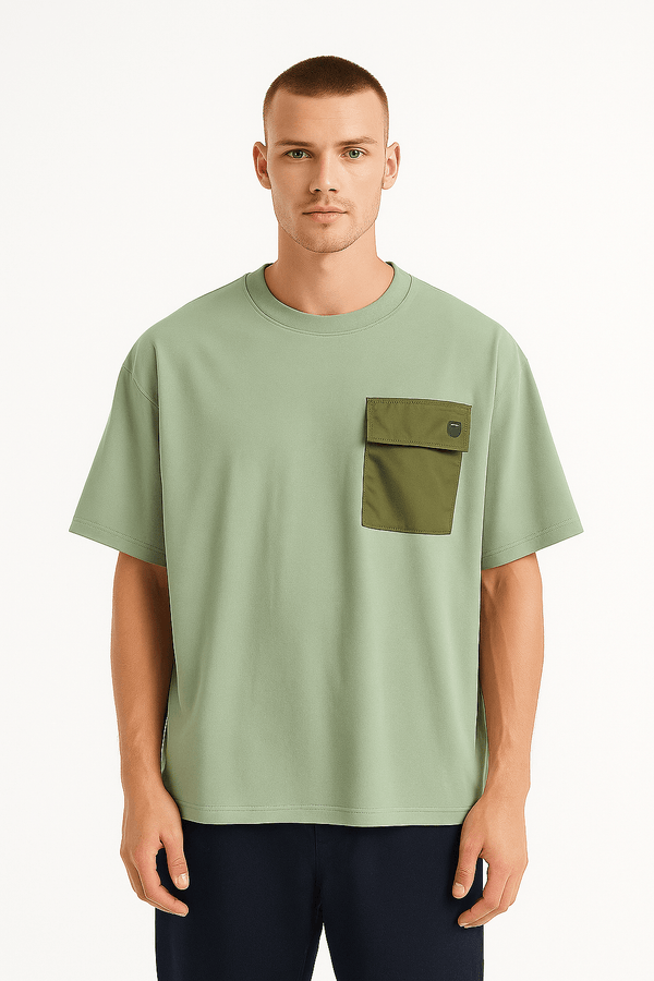 Utility Pocket Oversized Tee– Olive