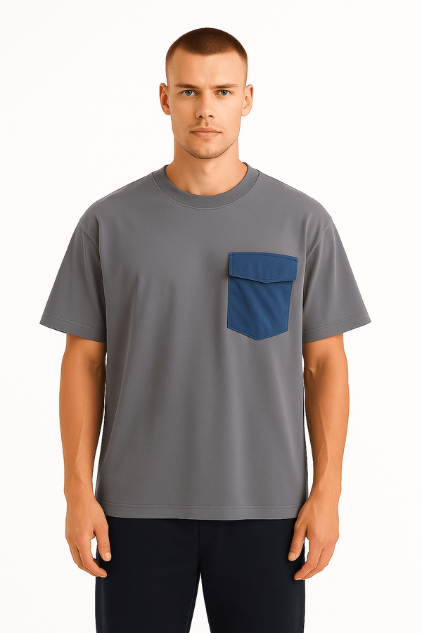 Utility Pocket Oversized Tee– gray