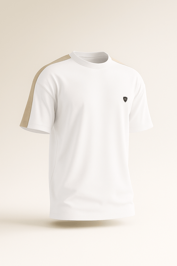 white Shoulder Stripe Tee