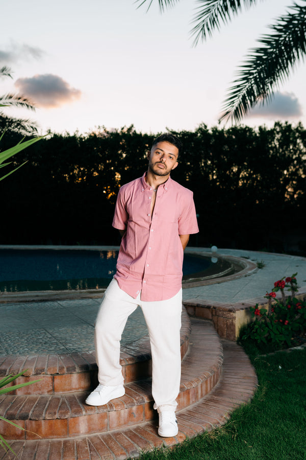 BoldEase Cotton Shirt – Rose Pink